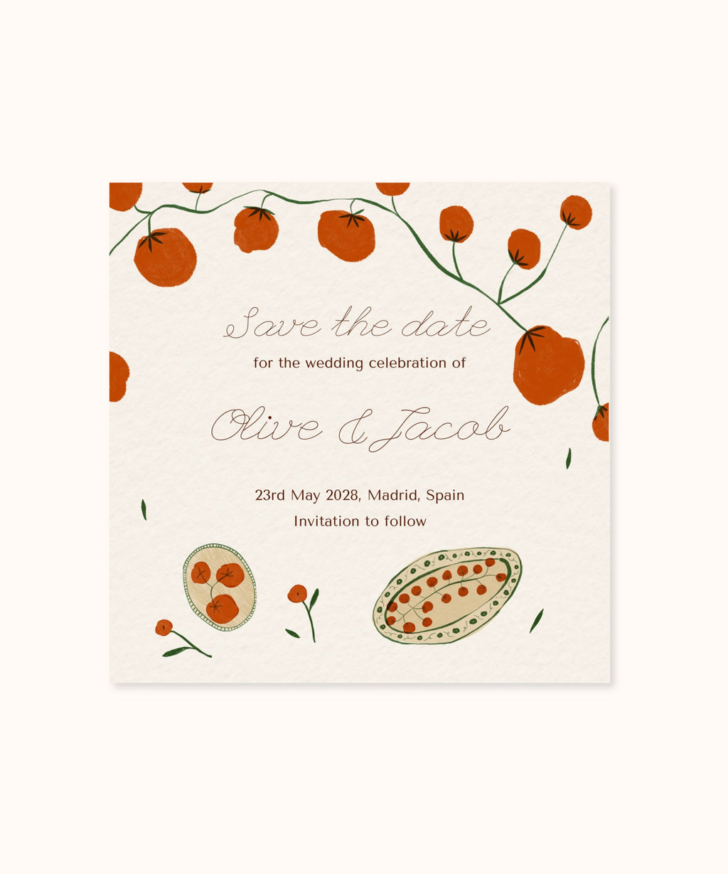 Save The Date Template | Heirloom Vine