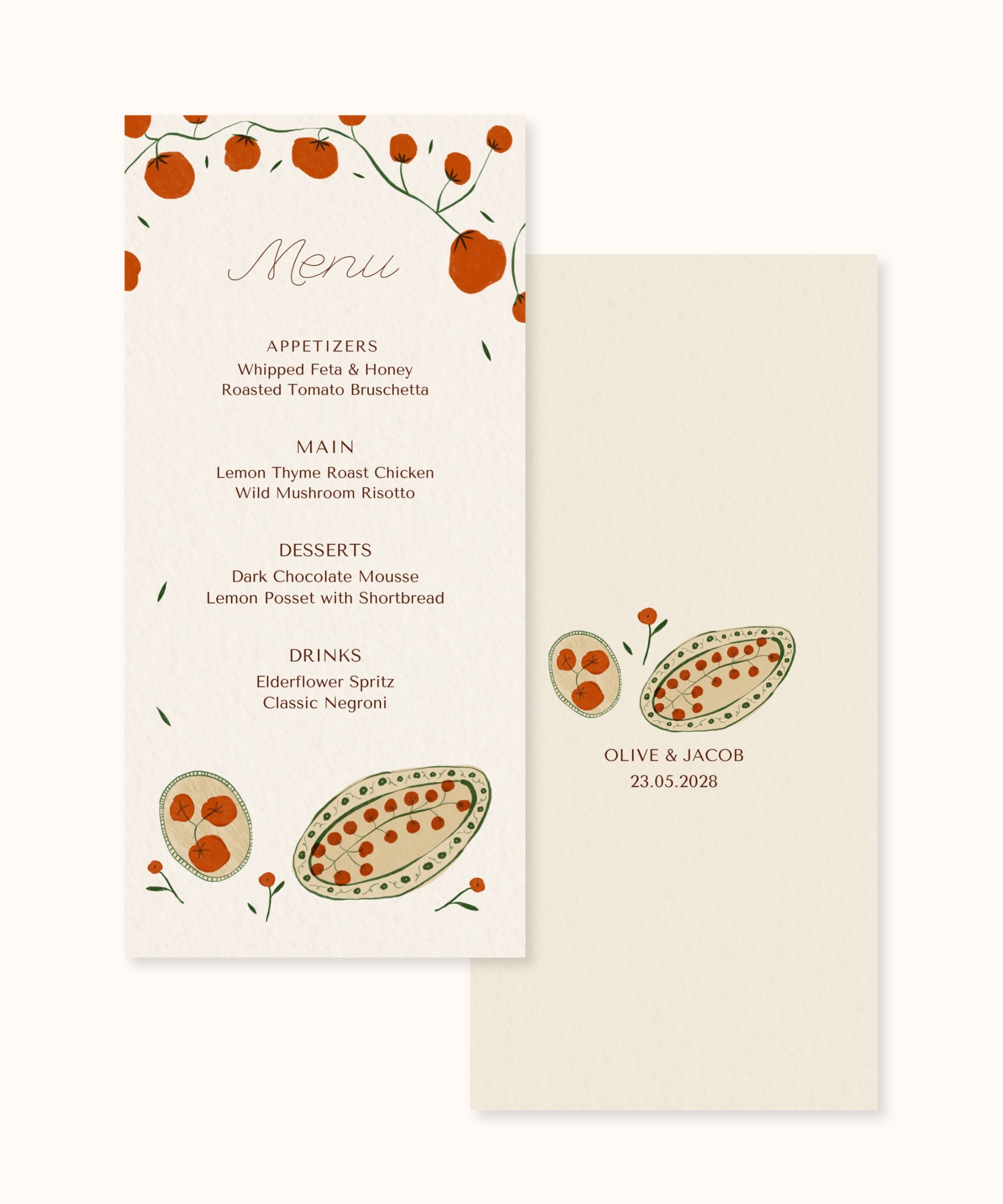 Menu Template | Heirloom Vine | Tall Menu (10x21cm)