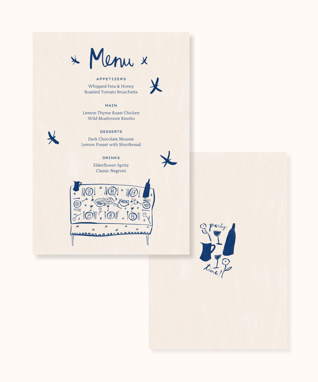Menu Template | Dinner Party | A5