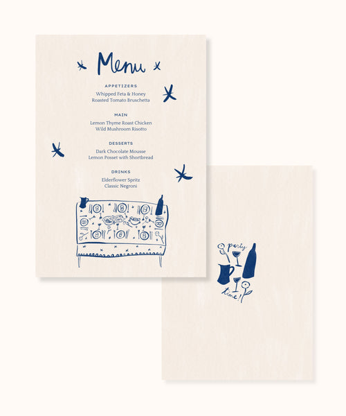 Menu Template | Dinner Party | A5
