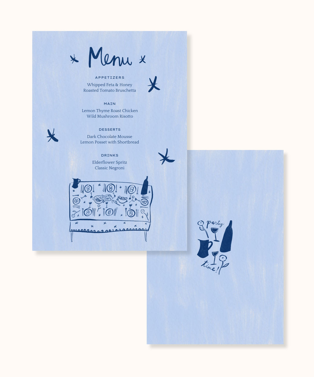 Menu Template | Dinner Party | A5