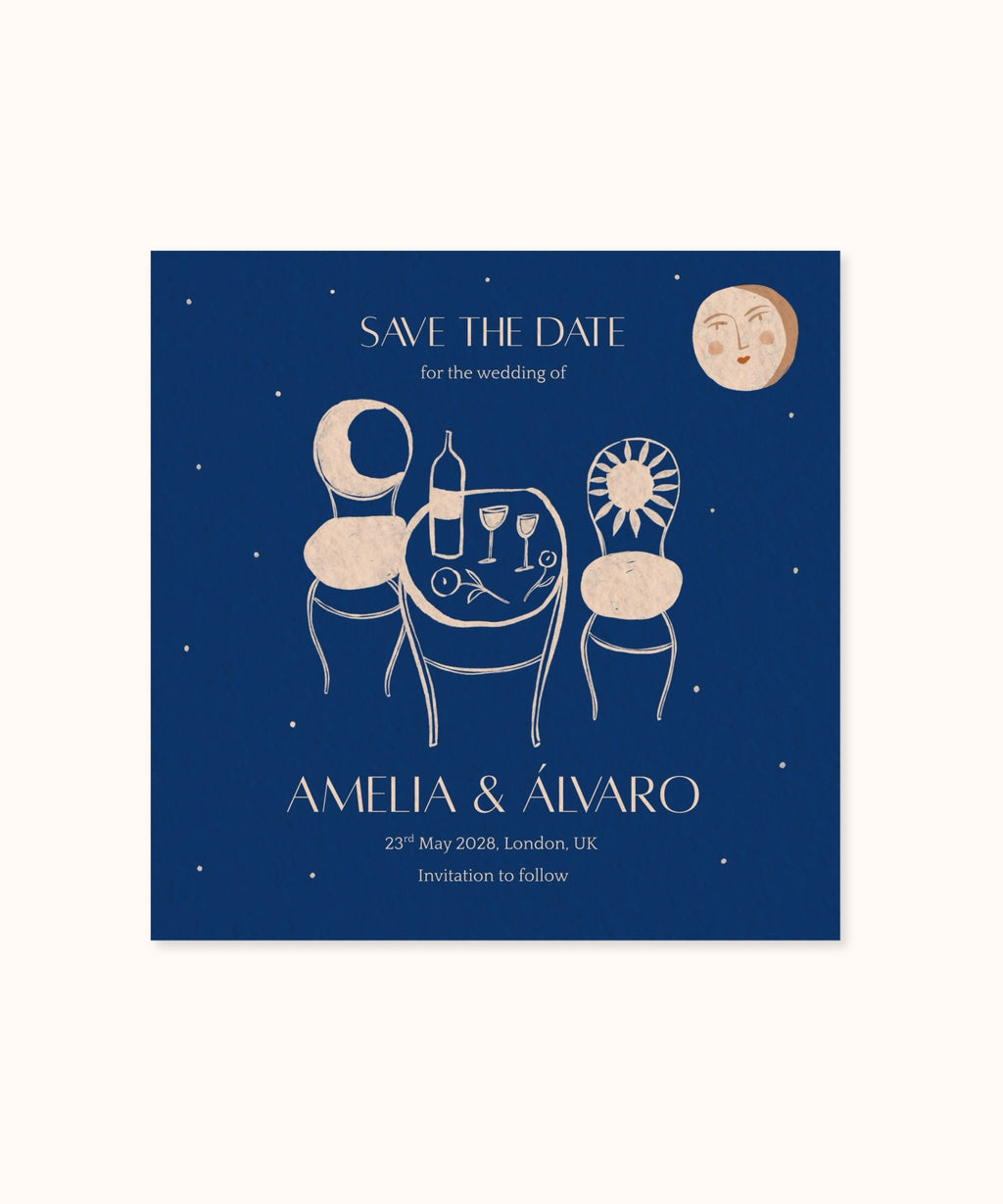 Save The Date Template | The Moon & The Sun | Dusk